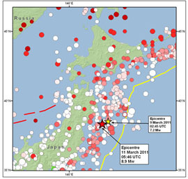 Historical and instrumental seismicity of northern Honshu, Japan, since 715 A.D. (magnitudes 6.5 and greater)